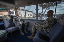 Col. Kristopher Struve, 35th Fighter Wing commander, discusses options for upgrading the Potter Fitness Center with Gen. CQ Brown, Jr., Pacific Air Forces commander, during his visit of the installation at Misawa Air Base, Japan, Oct. 25, 2018. Struve discussed several long-term infrastructure improvement projects and force support budgetary needs with Brown and showed how the wing is continuing to improve in small ways every day through the hard work of Airmen across the base. (U.S. Air Force photo by Tech. Sgt. Benjamin W. Stratton)