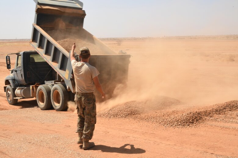 The 724th Expeditionary Air Base Squadron Civil Engineer Flight is responsible for sustainment and maintenance of the base and readying the base for flying operations. (U.S. Air Force photos by Tech. Sgt. Rachelle Coleman)