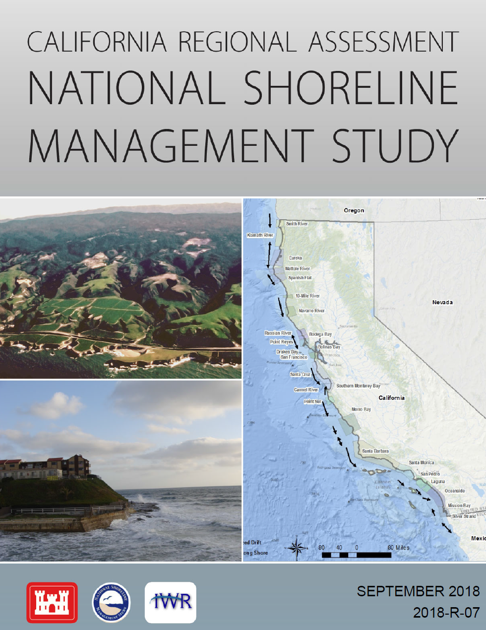 Report cover graphic for California Regional Shoreline Assessment Report