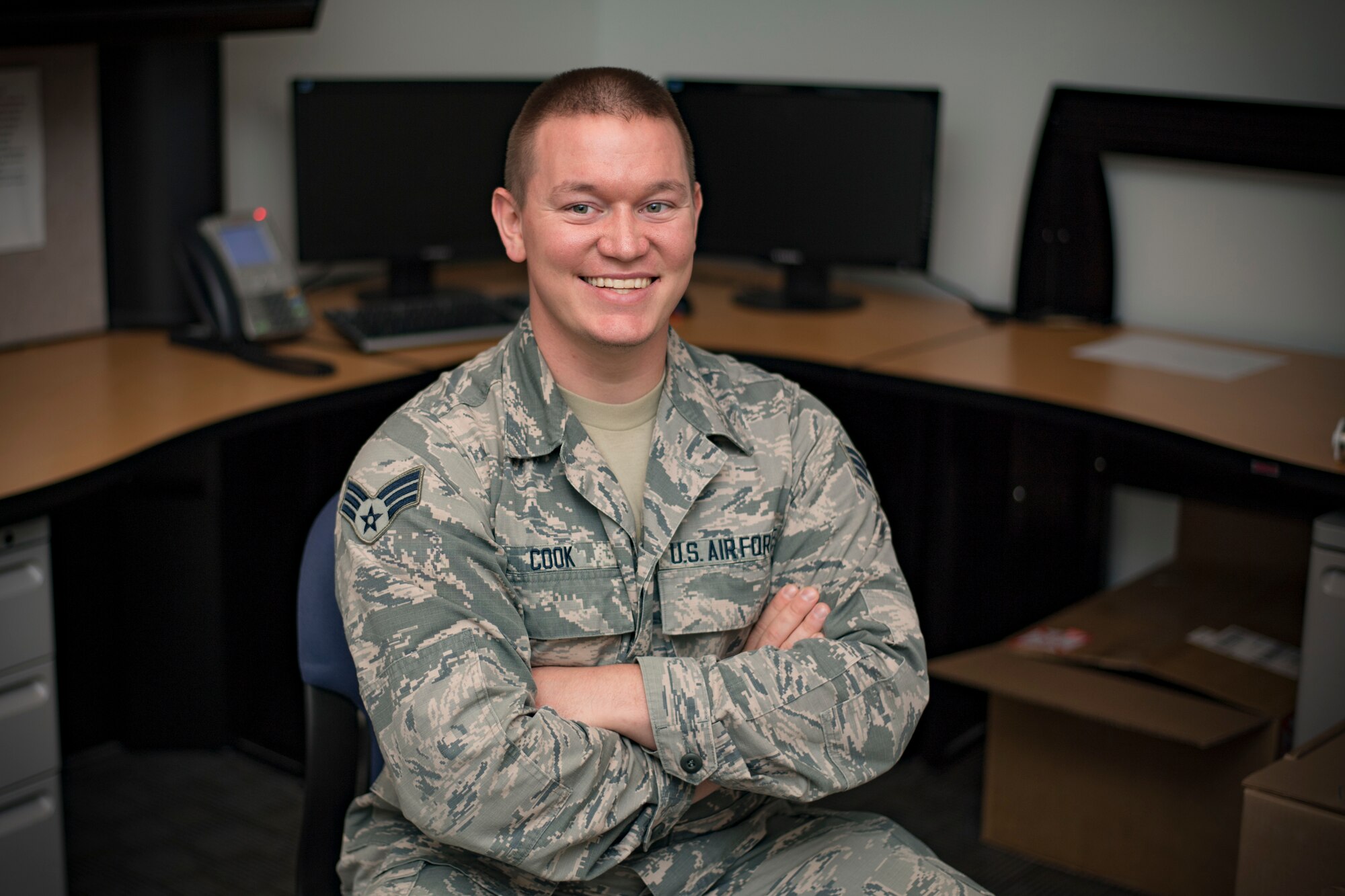 Portrait of Senior Airman Zach Cook.