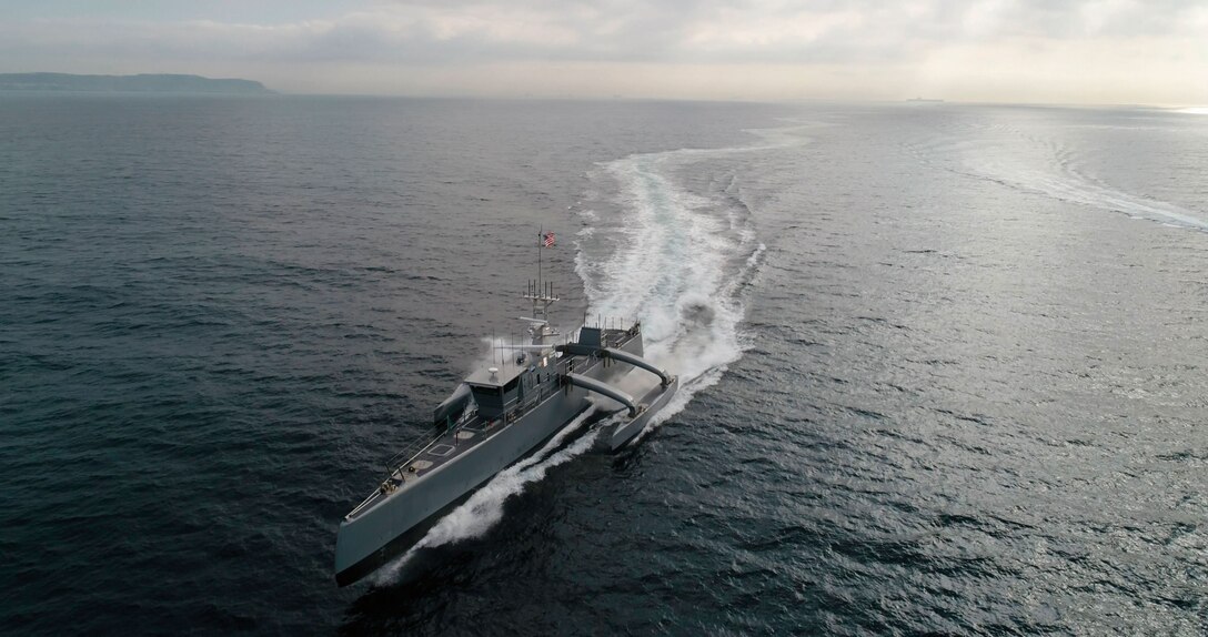 Defense Advanced Research Projects Agency successfully completes its Anti-Submarine Warfare Continuous Trail Unmanned Vessel program and officially transfers its technology demonstration vessel, christened Sea Hunter, to Office of Naval Research (DARPA)