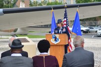 U.S. Air Force Maj. Gen. Mary O’Brien, Twenty-Fifth Air Force commander, speaks at a Remembrance Ceremony at Joint Base San Antonio-Lackland, Sept. 28, about the organization’s losses during its 70 Years in the Fight.