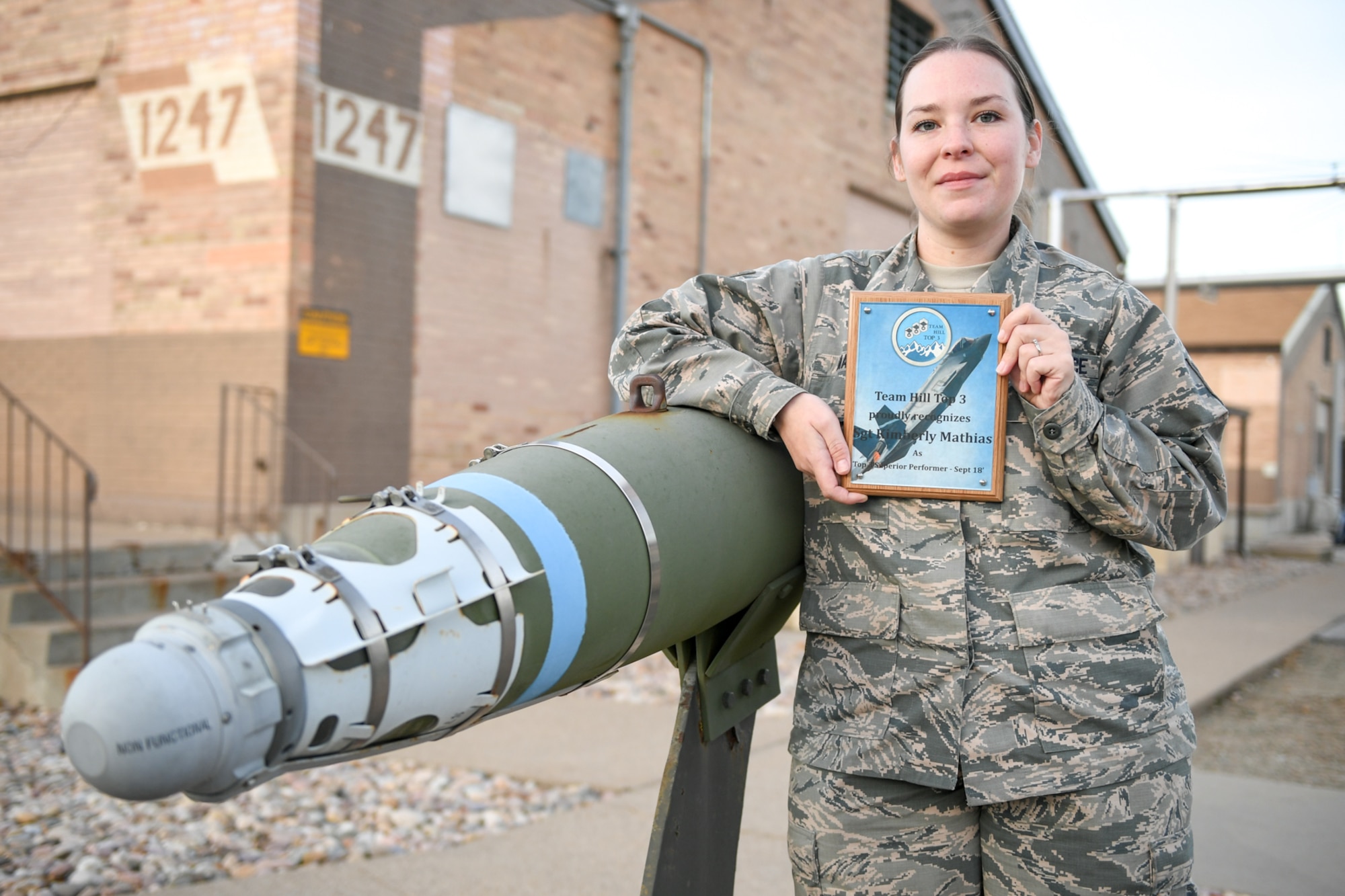Staff Sgt. Kimberly Mathias, a munitions cell technician from Air Force Life Cycle Management Center, was recently recognized as the Top 3 Superior Performer. The Top 3 recognizes Airmen from Team Hill who have demonstrated outstanding performance. (U.S. Air Force photo by Cynthia Griggs)
