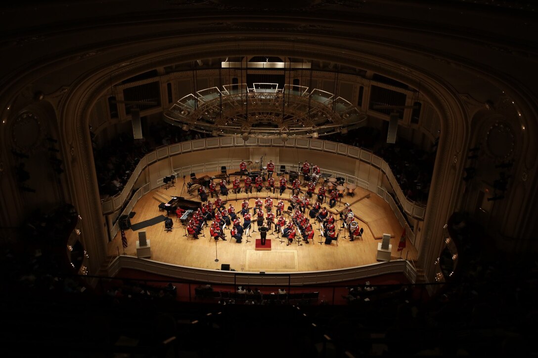 On Oct. 24, 2018, the Marine Band performed at Symphony Center in Chicago as part of its National Concert Tour. The Chicago Symphony Orchestra sponsored the event. (U.S. Marine Corps photo by Master Sgt. Amanda Simmons/released)