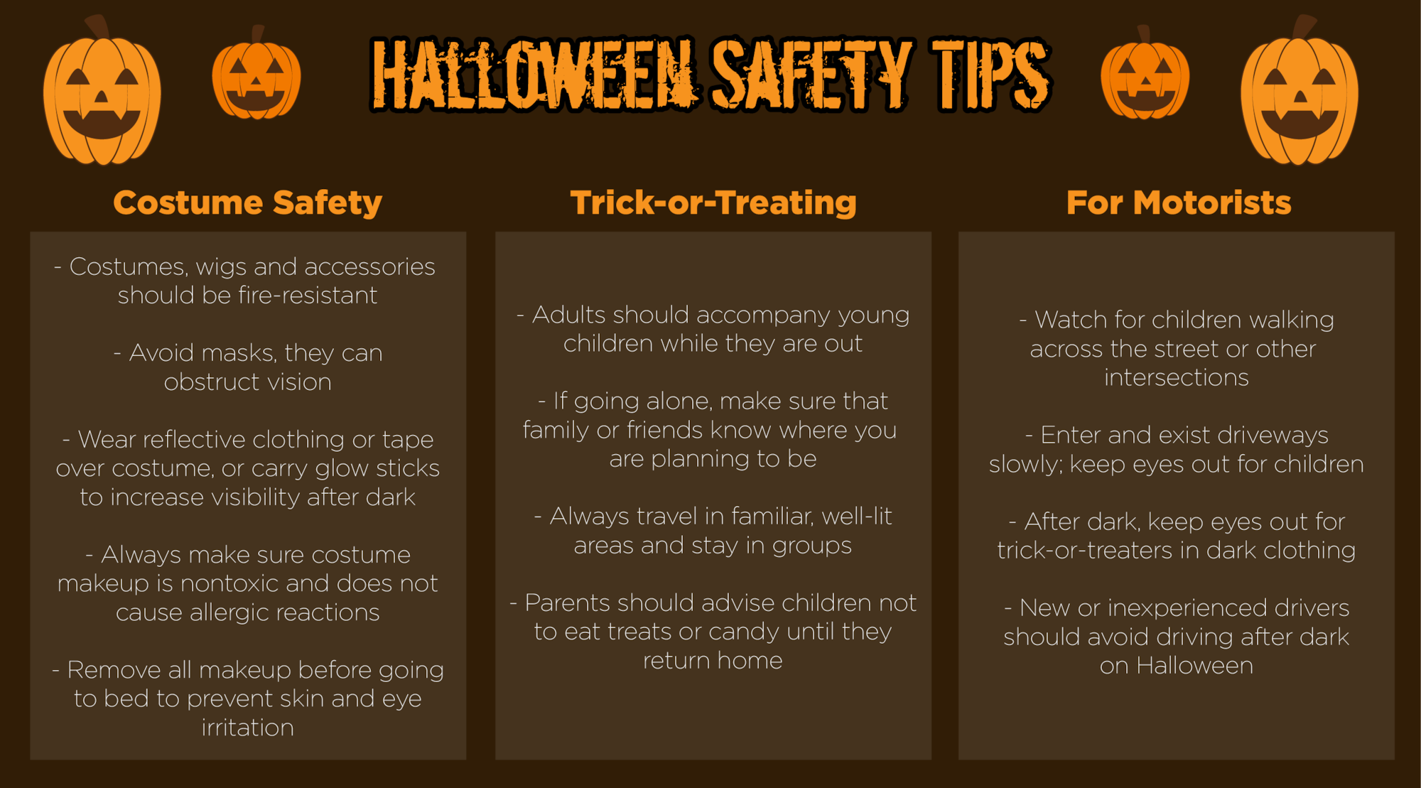 Be smart, be safe on Halloween