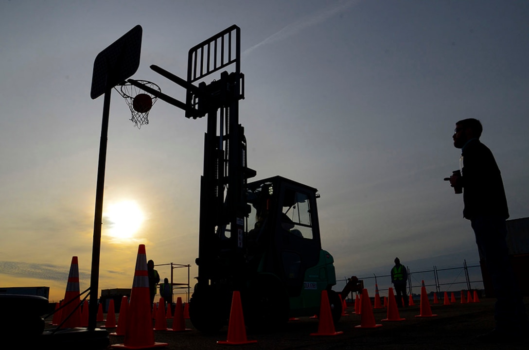 “Slam Dunk” was one of eight timed challenges competitors faced during the 2018 MHE Rodeo in Michigan.