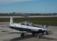 T-6 Texan IIs from the 559th Flying Training Squadron and the 39th FTS participated in an “Elephant Walk” Oct. 26, 2018, at Joint Base San Antonio-Randolph, Texas. An Elephant Walk is more commonly known as a “show of force,” but the squadrons here conducted one to get in touch with their heritage. The exercise was called a “Goat Trot/Snake Slither” as the 559th are the fighting Billy Goats and the 39th are the Cobras.