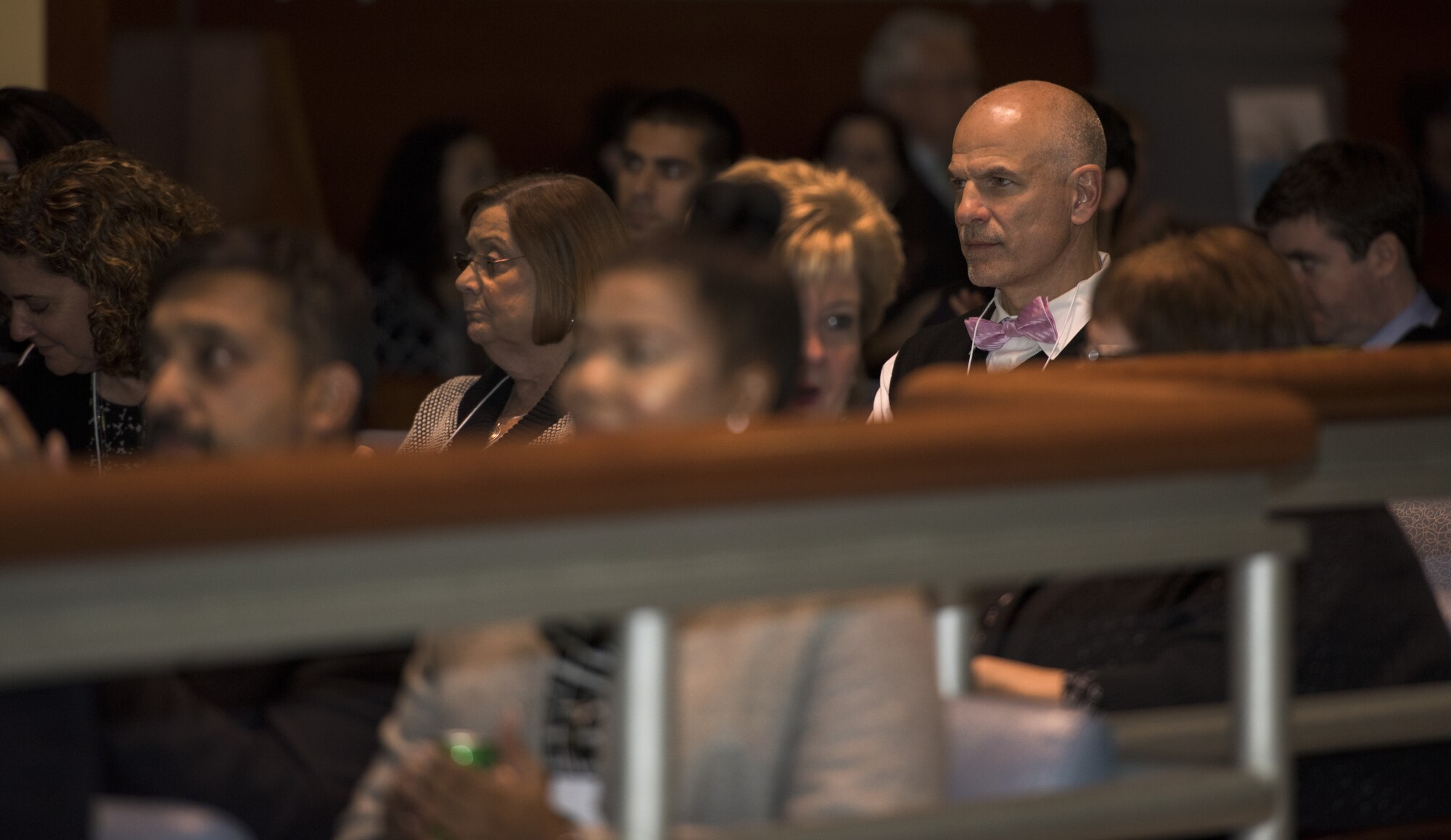 Military and local health care providers listen to opening remarks during an open house at the 87th Medical Group on Joint Base McGuire-Dix-Lakehurst, New Jersey, Oct. 25, 2018. Military displays from the 621st Contingency Response Wing, 87th Security Forces Squadron, Coast Guard Atlantic Strike Team and the Mobile Emergency Operations Center showcased the base’s mission to the health care providers who provide services to the base’s service members and their families. (U.S. Air Force photo by Airman First Class Ariel Owings)