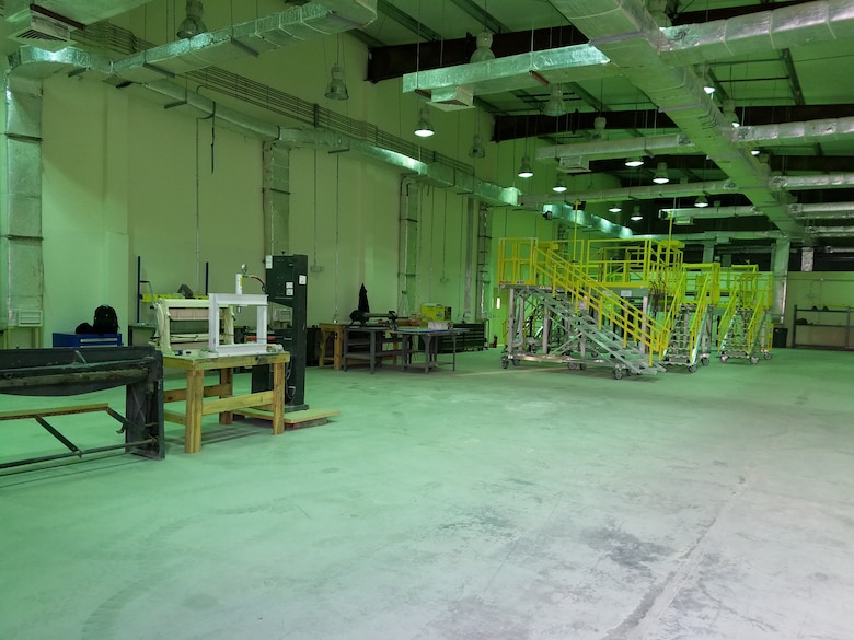 Shortly after the Tango Tech Building A was turned over to the Afghan National Air Force Team, equipment and maintenance supplies were already being staged inside.
