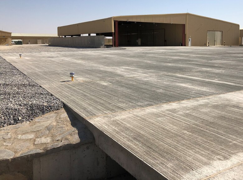 The Tango Tech pavement completion with night lights and easy access to Tango Tech Building A.