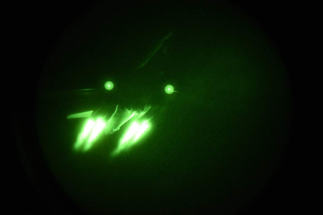 A B-1B Lancer takes off from Ellsworth Air Force Base, S.D., Oct. 29, 2018, to participate in Trident Juncture 2018. With more than 40,000 troops from 31 nations taking part in the exercise, Trident Juncture is the largest NATO exercise since 2015. (U.S. Air Force photo by Airman 1st Class Thomas Karol)