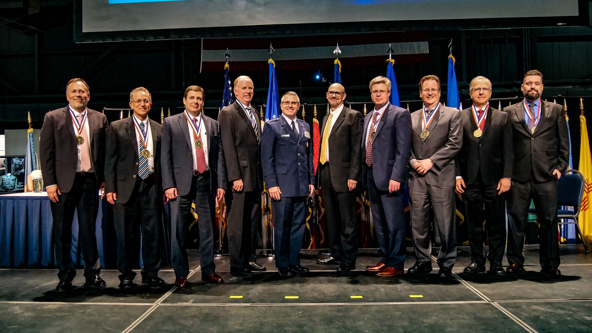 Eight scientists and engineers were recognized as AFRL Fellows during the 2018 AFRL Fellows and Science and Engineering Early Career Awards Banquet held at the National Museum of the United States Air Force Oct. 25. The AFRL Fellows award, established in 1987 to recognize the laboratory’s scientists and engineers for exceptional career accomplishments in either research, technology development and transition, or program and organizational leadership, has only been presented to 119 people including this year’s recipients since its inception in 1987. (U.S. Air Force photo/Keith Lewis)