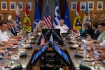 Marine Corps Gen. Joe Dunford, chairman of the Joint Chiefs of Staff, meets with Greek officials.