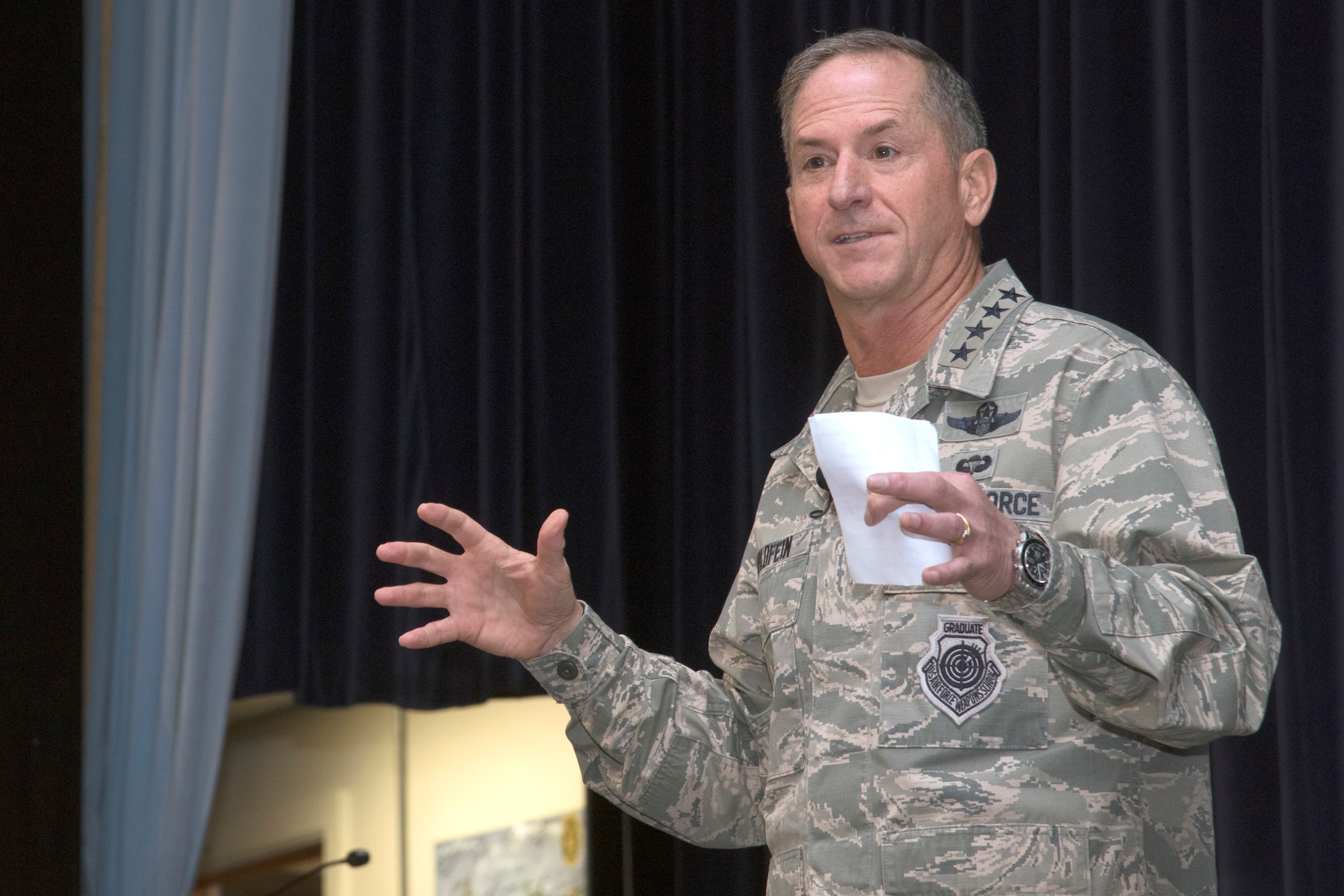 Air Force Chief of Staff Gen. David L. Goldfein speaks to Air Command and Staff College.