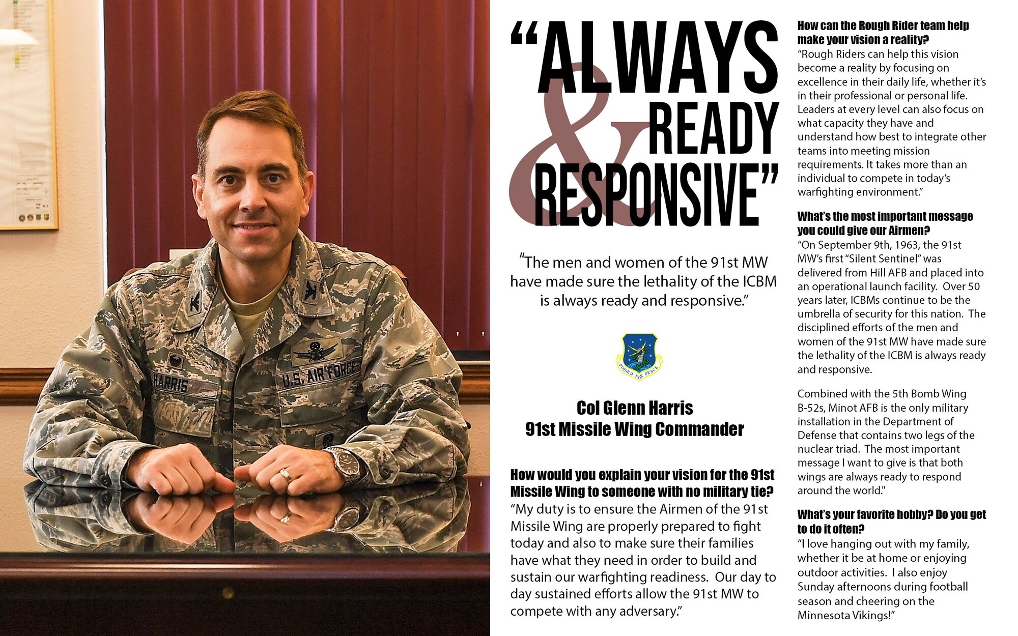 91st Missile Wing commander Q&A