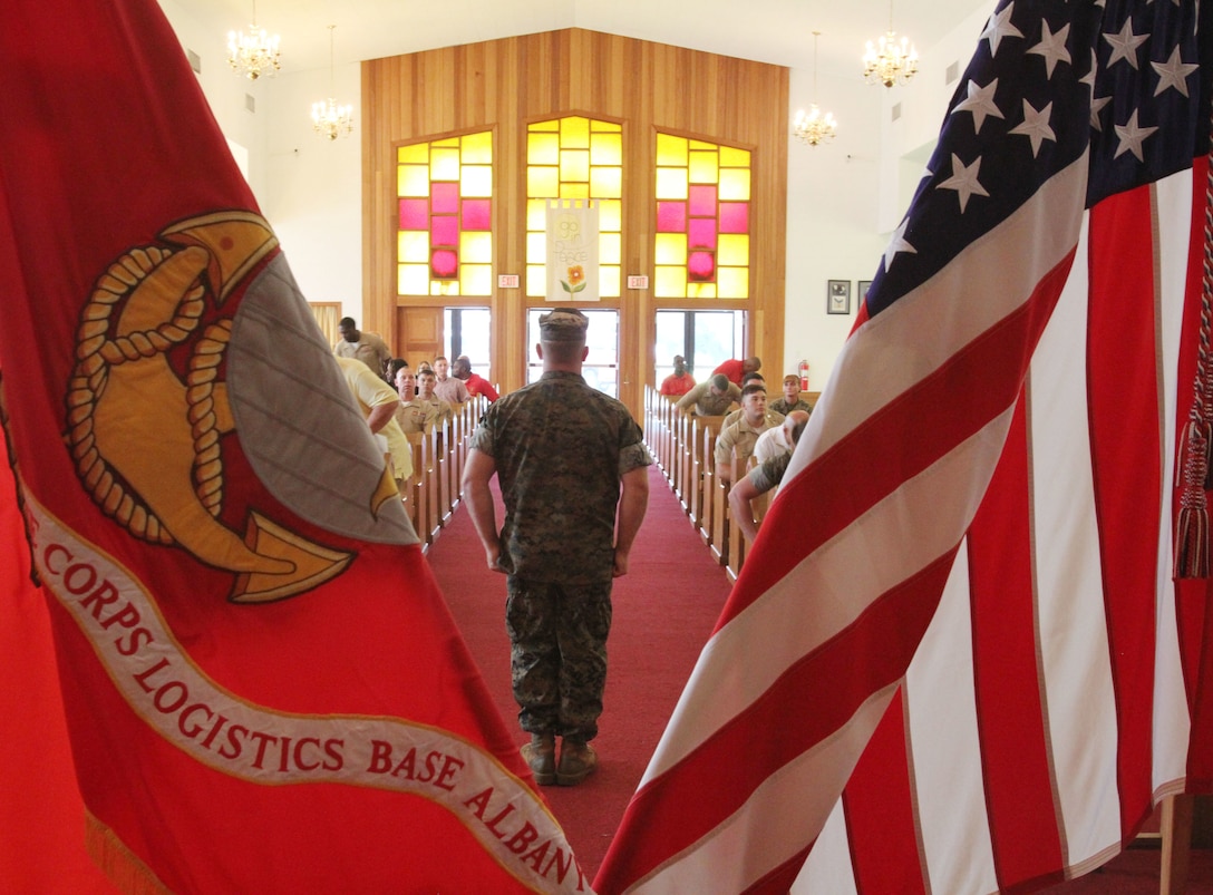 Gunnery Sgt. Melvin Ashley, the former company first sergeant of Marine Corps Logistics Base Albany retired after serving 20 years, August 31.