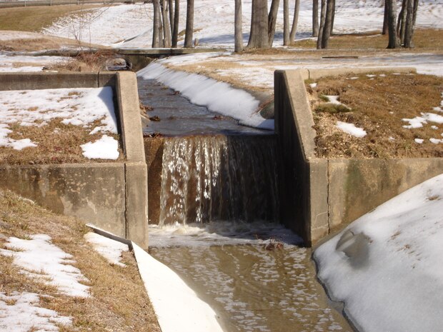 Photograph of snow runoff flowing away