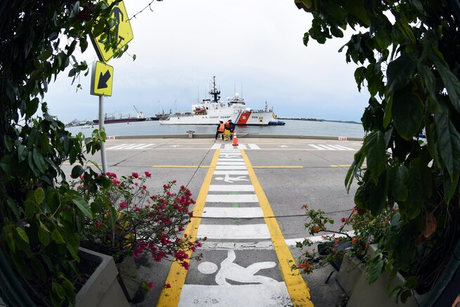 The Coast Guard Cutter Tahoma arrives in Cartagena, Colombia for the annual UNITAS exercise