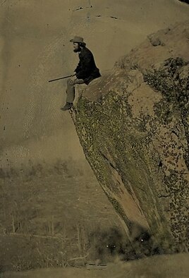 Sgt. Jacob Shively, 89th Ohio Volunteer Infantry, poses for a Christmas portrait for his wife and children. The photo was taken on top of Lookout Mountain above the battlefield opposite Chattanooga, Tenn., in December 1864. Jacob survived the war and became a leader in his rural Ohio community. (Courtesy Photo)