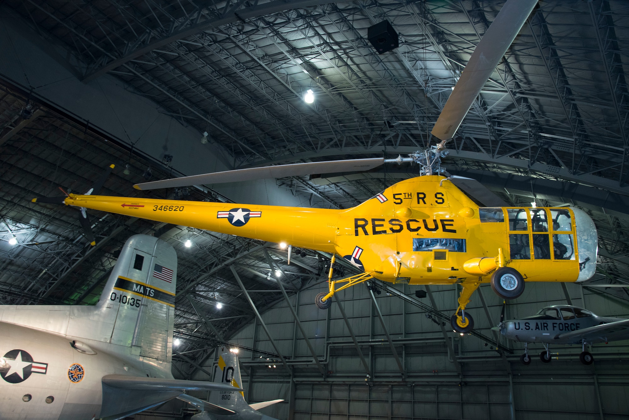 Sikorsky YH-5A on display in the Korean War Gallery at the National Museum of the United States Air Force. (U.S. Air Force photo by Ken LaRock)