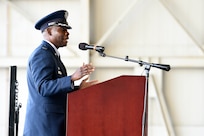 Col. Terrence Adams delivers remarks after assuming command of the 628th Air Base Wing and Joint Base Charleston during a change of command ceremony Sept. 5, 2018, at Joint Base Charleston, S.C. Adams replaced Col. Jeff Nelson as commander of the wing after serving at Scott Air Force Base, Ill., as Air Mobility Command’s director of communications and chief information officer. Joint Base Charleston is one of 12 Department of Defense joint bases and is host to over 60 DOD and federal agencies. The 628th ABW delivers installation support to over 90,000 Airmen, Sailors, Soldiers, Marines, Coast Guardsmen, civilians, dependents and retirees across four installations including the Air Base and Naval Weapons Station.
