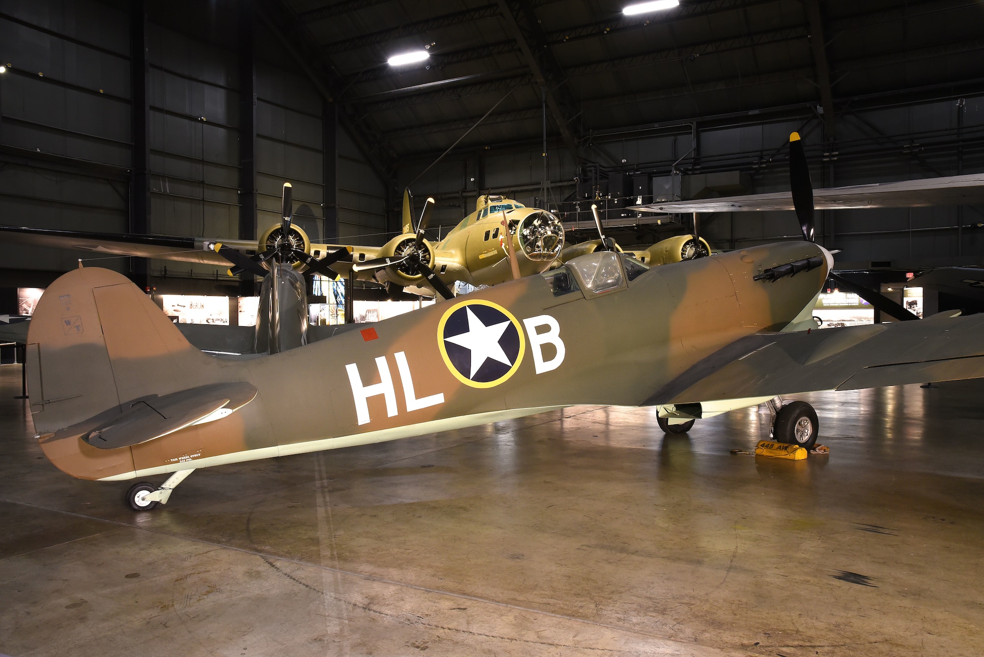 DAYTON, Ohio -- Supermarine Spitfire Mk.Vc in the World War II Gallery at the National Museum of the United States Air Force. (U.S. Air Force photo by Ken LaRock)