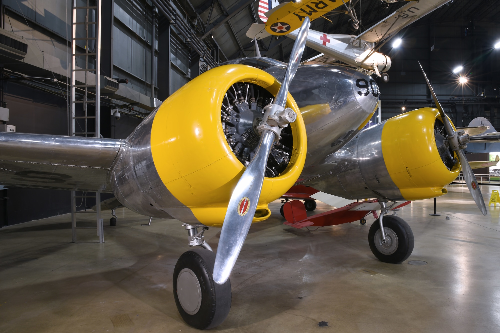 DAYTON, Ohio -- Curtiss AT-9 Jeep/Fledgling in the WWII Gallery at the National Museum of the United States Air Force. (U.S. Air Force photo by Ken LaRock)
