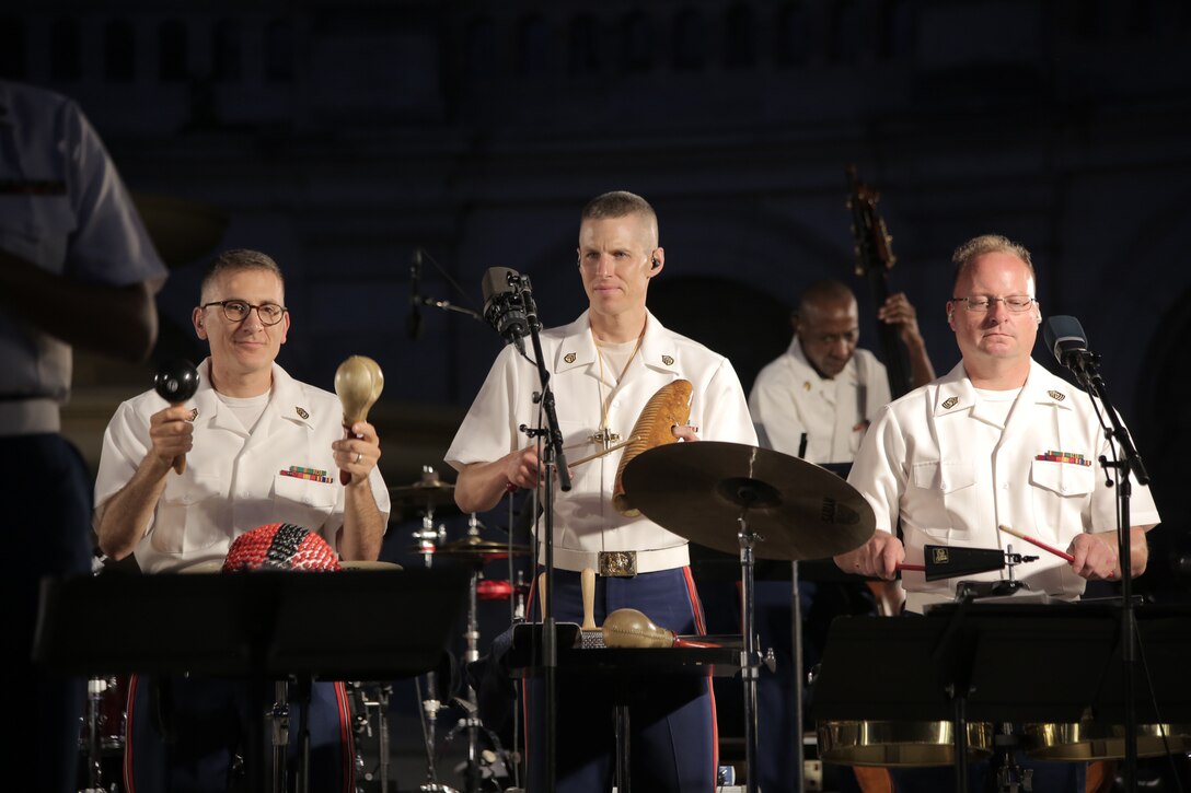 On Aug. 22, 2018, the Marine Latin Jazz Ensemble performed at the U.S. Capitol Building in Washington, D.C. (U.S. Marine Corps photo by Master Sgt. Kristin duBois/released)