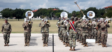 The First Armored Division Army Band played during the U.S. Army Installation Management Command change of command ceremony Sept. 5 at Joint Base San Antonio-Fort Sam Houston.