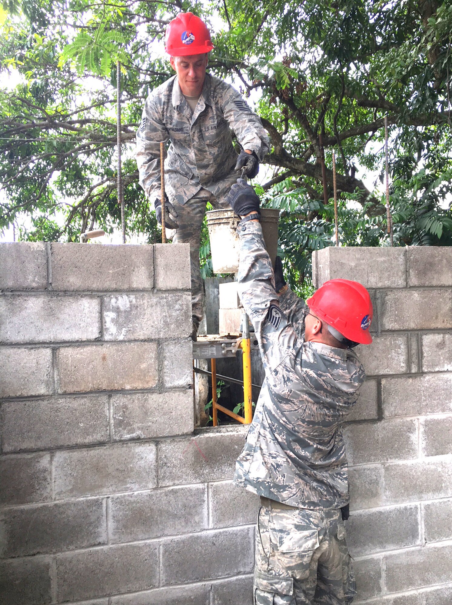 201st RED HORSE Squadron Airmen build schools from-the-ground-up June 6, 2018 in El Salvador for Beyond the Horizon. The Airmen from Fort Indiantown Gap, Pennsylvania did two-week rotations in support of the annual humanitarian/training exercise conducted by U.S. Southern Command in Latin American and Caribbean Nations. (U.S. Air National Guard Photo/Released)