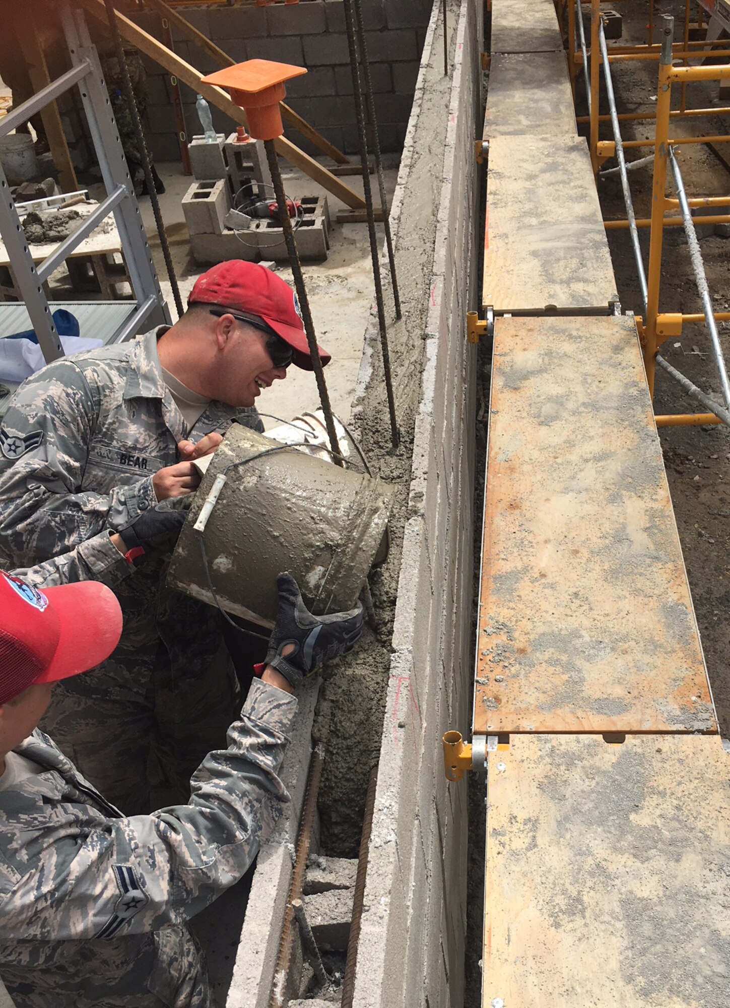 201st RED HORSE Squadron Airmen build schools from-the-ground-up June 1, 2018 in El Salvador for Beyond the Horizon. The Airmen from Fort Indiantown Gap, Pennsylvania did two-week rotations in support of the annual humanitarian/training exercise conducted by U.S. Southern Command in Latin American and Caribbean Nations. (U.S. Air National Guard Photo/Released)