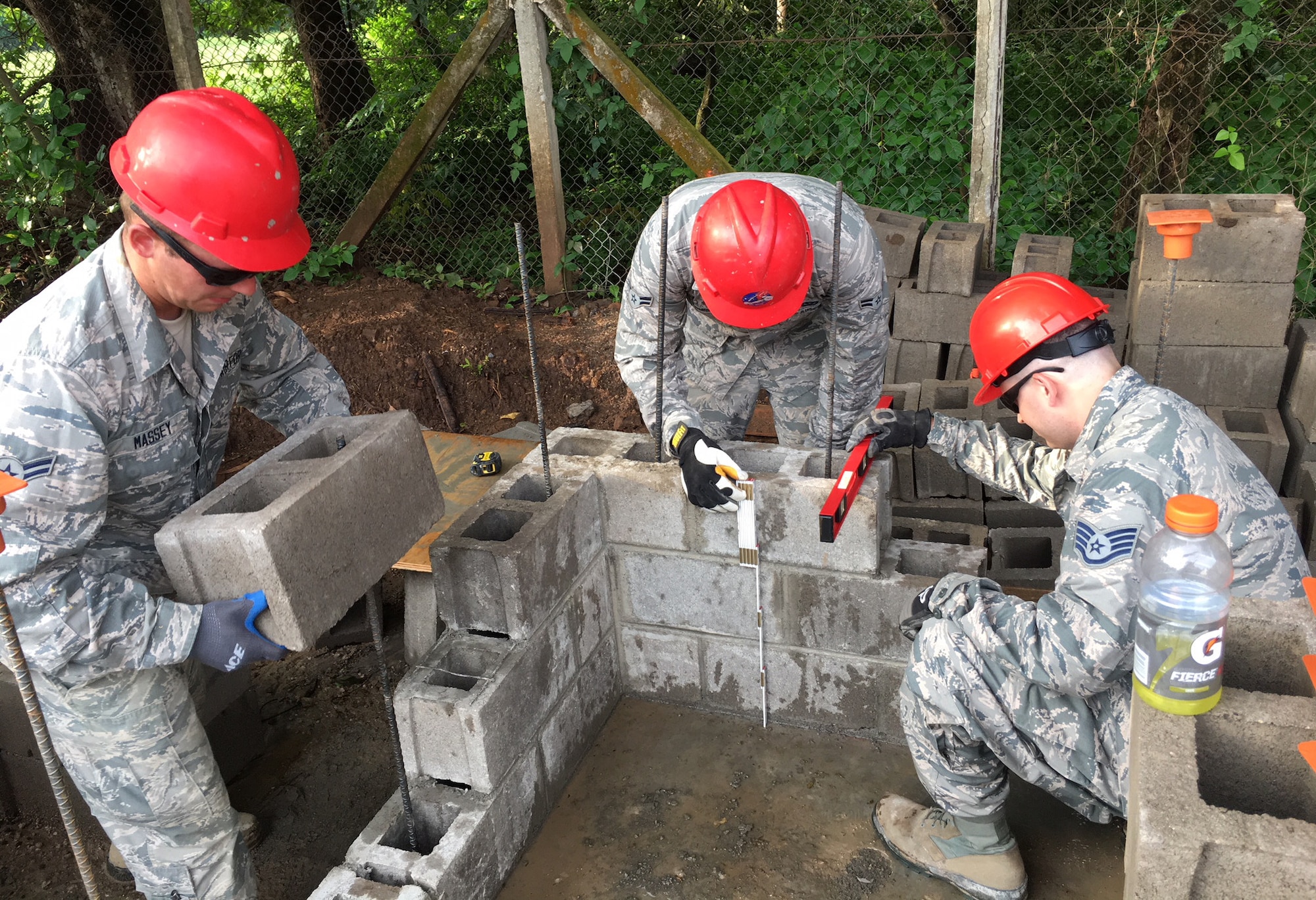 201st RED HORSE Squadron Airmen build schools from-the-ground-up May 30, 2018 in El Salvador for Beyond the Horizon. The Airmen from Fort Indiantown Gap, Pennsylvania did two-week rotations in support of the annual humanitarian/training exercise conducted by U.S. Southern Command in Latin American and Caribbean Nations. (U.S. Air National Guard Photo/Released)