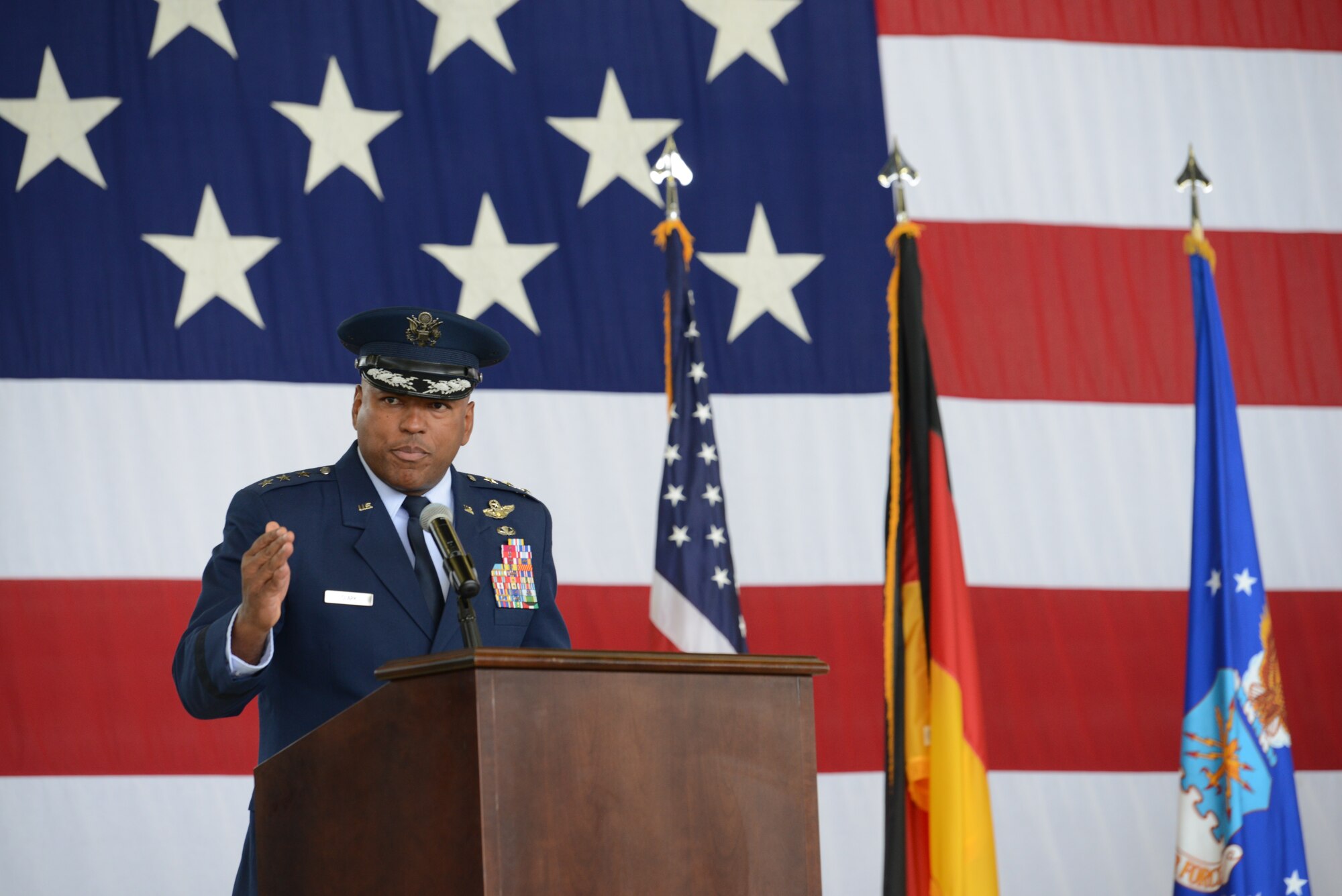 Lt. Gen. Richard Clark delivers remarks
