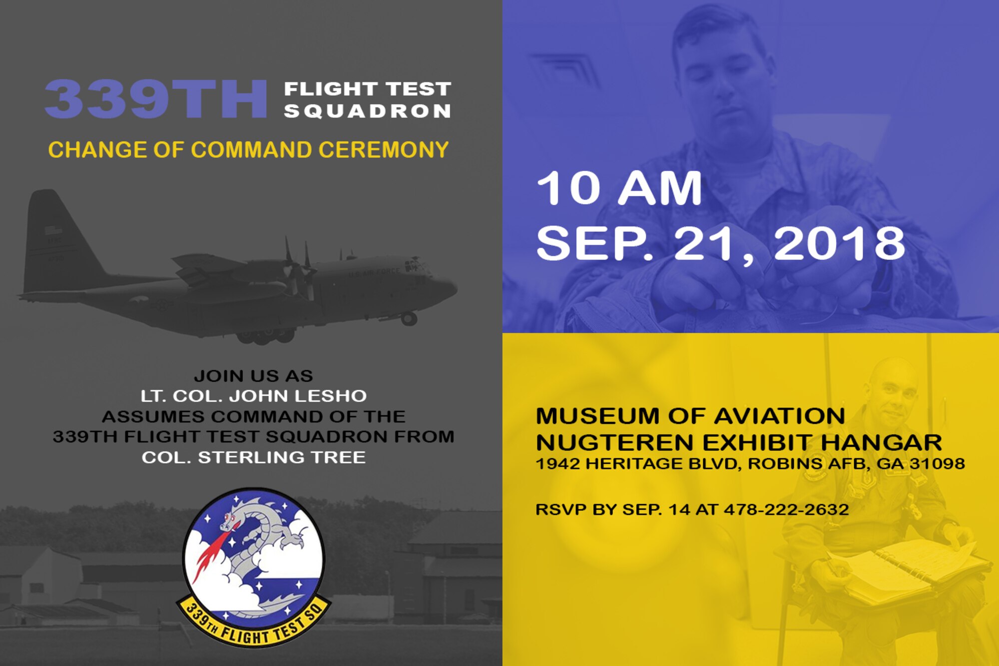 339th Flight Test Squadron change of command ceremony