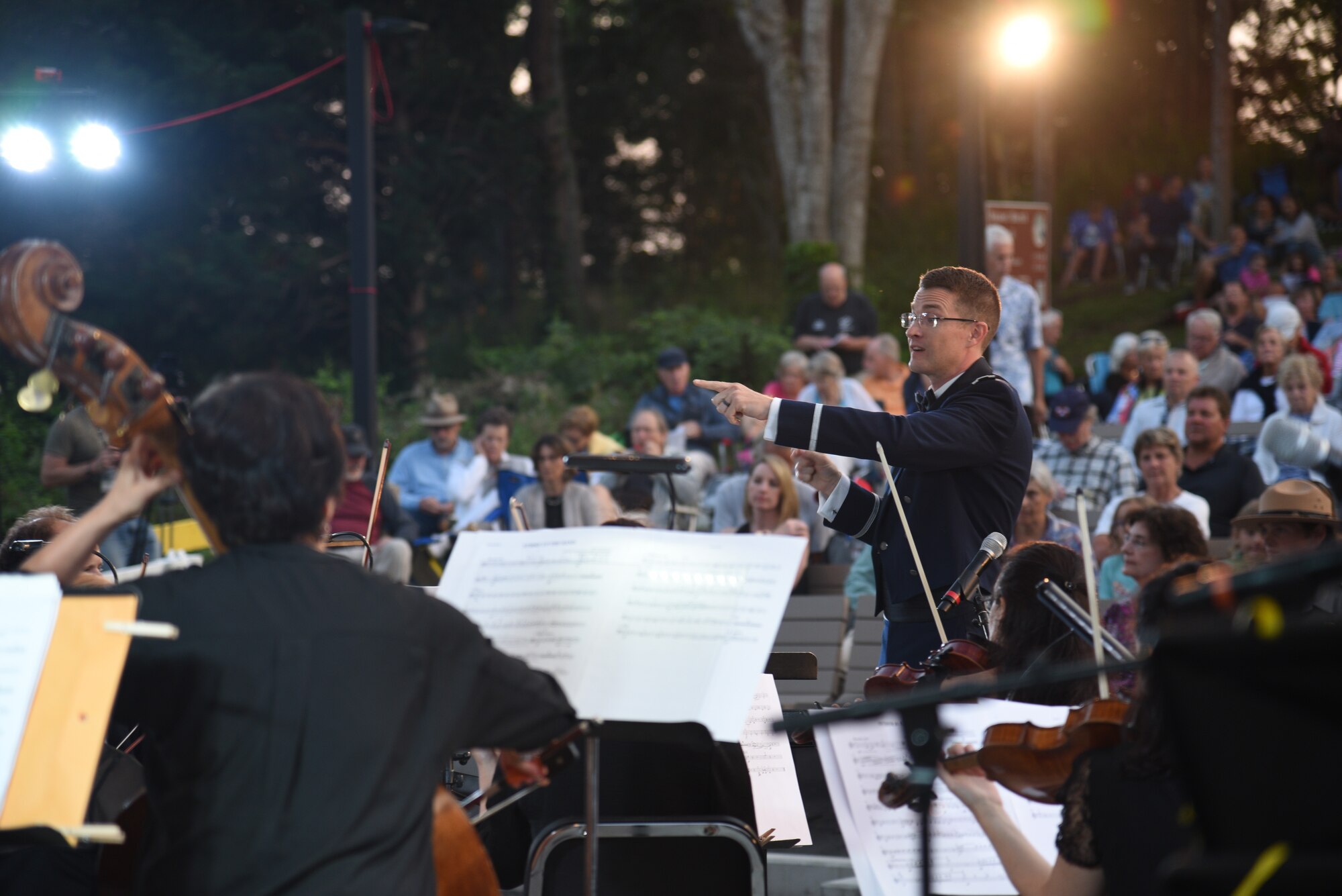 Lt. Philip Emory leads members of the U.S. Air Force Band alongside the Cape Symphony