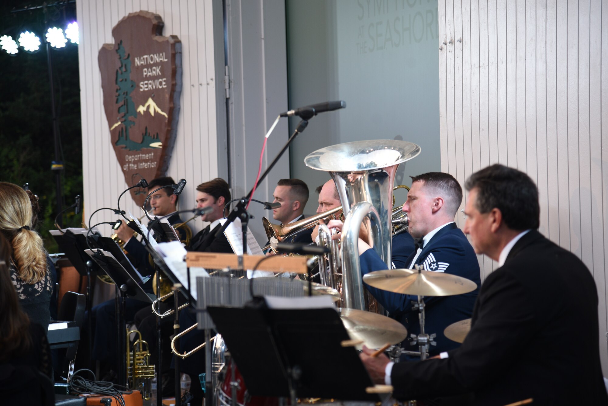 Members of the U.S. Air Force Band perform alongside members of the Cape Symphony