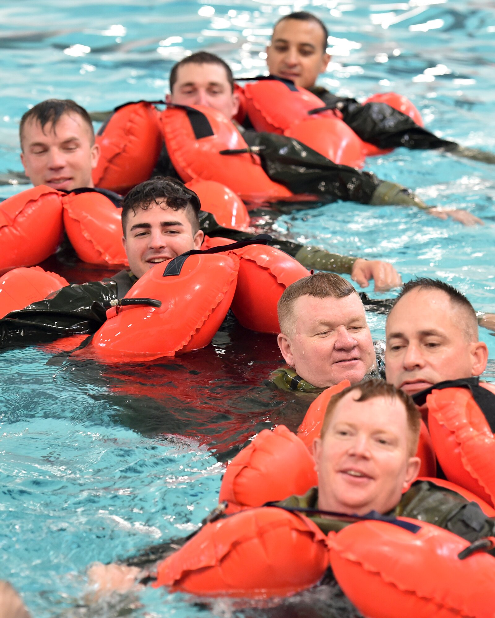 Every 36 months Airmen belonging to aircrews are required to receive refresher training so they are able to survive during emergency situations in open water.