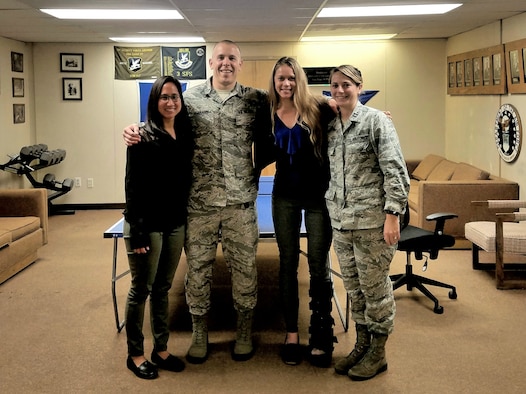 U.S. Air Force Dr. Alyssa Wu, a physical therapist, Staff Sgt. Travis McAdams, a diet technician, Dr. Natasha Swan, a psychologist, and Capt. Carissa Bartlett, a nutritionist, members of the Operational Support Team that recently stood up at Joint Base Elmendorf-Richardson, Sept. 6, 2018. OSTs embed in units throughout the base to evaluate unit health and recommend policies to improve health and readiness. (U.S. Air Force photo by Dr. Alyssa Wu)