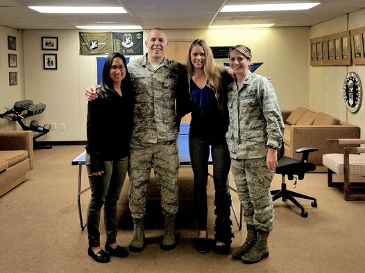 U.S. Air Force Dr. Alyssa Wu, a physical therapist, Staff Sgt. Travis McAdams, a diet technician, Dr. Natasha Swan, a psychologist, and Capt. Carissa Bartlett, a nutritionist, members of the Operational Support Team that recently stood up at Joint Base Elmendorf-Richardson, Sept. 6, 2018. OSTs embed in units throughout the base to evaluate unit health and recommend policies to improve health and readiness. (U.S. Air Force photo by Dr. Alyssa Wu)