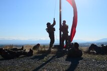 Every morning during training for the 2018 Defender Challenge, Airmen were tasked to perform a 2-mile run to hoist flags, indicating ranges will be in use
