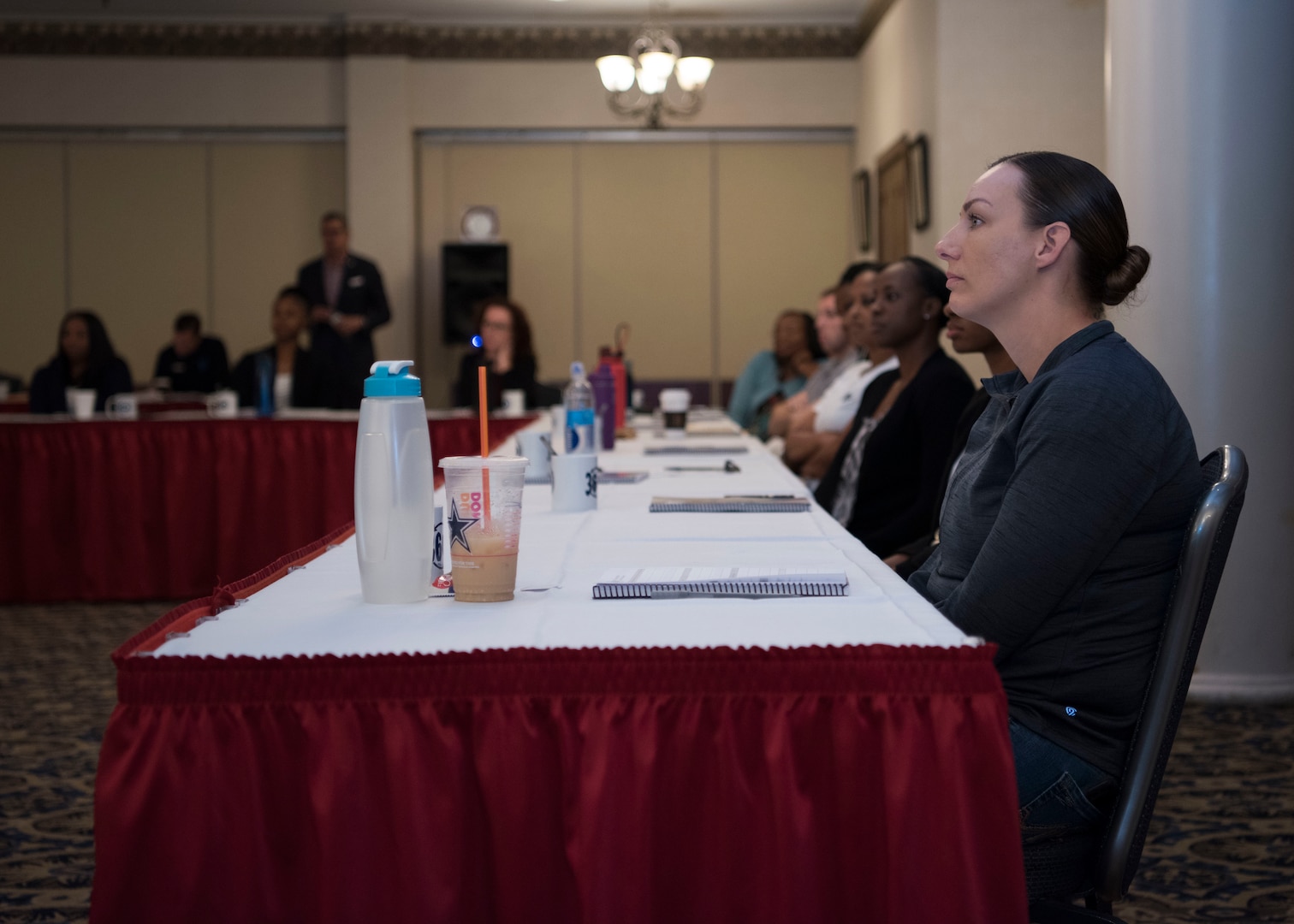 NCOs chosen to participate in the 360° Leadership Course listen to opening remarks Sept. 10, 2018, at JBSA-Randolph, Texas. The 360° Leadership Course is a complex, hands-on universal leadership course focused on enhancing senior leaders while providing important and necessary tools for leaders to manage and respond to issues and challenges they may face.