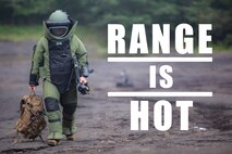 Sgt. Scott N. Schaller walks back from X-raying a suitcase Sept. 5, 2018 at Camp Fuji, Japan. Explosive Ordnance Disposal technicians use an X-ray to determine if they can safely inspect items. EOD Company Marines validated proficiency and prepared for worldwide mission deployment in support of III Marine Expeditionary Force by testing their ability to disable and dispose of explosives. Schaller, a native of Easton, Pennsylvania, is with EOD Company, 9th Engineer Support Battalion, 3rd Marine Logistics Group. (U.S. Marine Corps photo by Lance Cpl. Armando Elizalde)