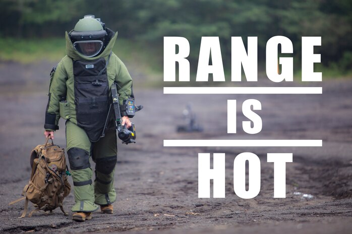 Sgt. Scott N. Schaller walks back from X-raying a suitcase Sept. 5, 2018 at Camp Fuji, Japan. Explosive Ordnance Disposal technicians use an X-ray to determine if they can safely inspect items. EOD Company Marines validated proficiency and prepared for worldwide mission deployment in support of III Marine Expeditionary Force by testing their ability to disable and dispose of explosives. Schaller, a native of Easton, Pennsylvania, is with EOD Company, 9th Engineer Support Battalion, 3rd Marine Logistics Group. (U.S. Marine Corps photo by Lance Cpl. Armando Elizalde)