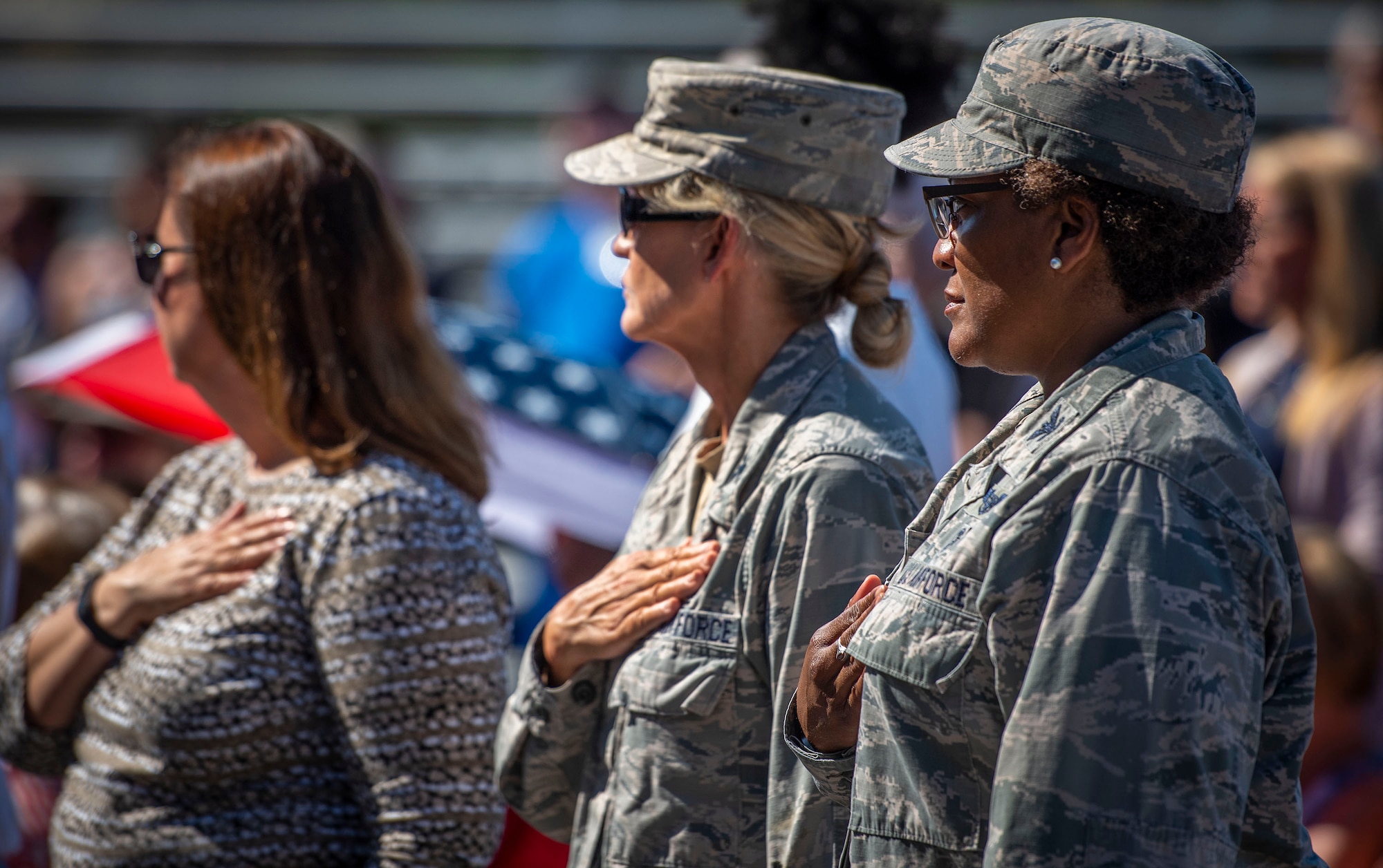 A monument to honor nurses is unveiled at the U.S. Air Force Armament Museum here Sept. 7. The tribute is a “thank you” to military and civilian nurses and the first of its kind in Florida. The monument became a reality through the efforts of William Everett, PHC 811, the Military Order of the Purple Heart, the AFAM, the Northwest Florida State College nursing program, the Northwest Florida Daily News along with many local businesses and individuals.