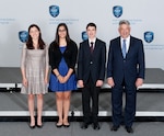 Steven Katz of NSA stands with the NSA Research Directorate special award selection winners at the annual 2015 Intel International Science and Engineering Fair.