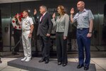 (L. to R.) ADM. Michael Rogers, Director, NSA/Chief, CSS; Rick Ledgett, Jr., Deputy Director of NSA; Corin Stone, Executive Director of NSA; Maj. Gen. John D. Bansemer, Deputy Chief of CSS.