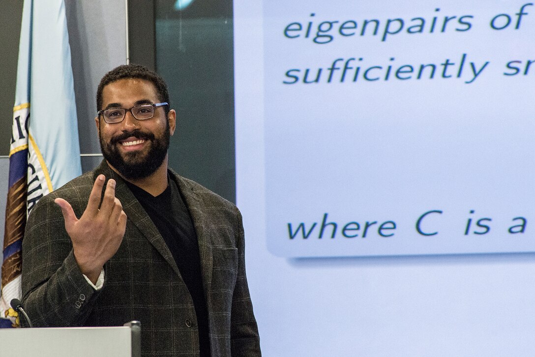 John Urschel, Baltimore Ravens, visited NSA Friday, June 5.