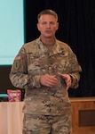 Col. Peter Velesky, 502d Air Base Wing and Joint Base San Antonio vice commander,  talks to NCOs Sept. 10, 2018 at the 360° Leadership Course at, JBSA-Randolph, Texas. The 360° Leadership Course is a complex, hands-on universal leadership course focused on enhancing senior leaders while providing important and necessary tools for leaders to manage and respond to issues and challenges they may face.