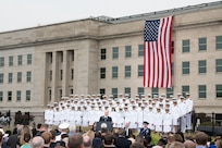 U.S. Vice President Mike Pence delivers remarks during the Sept. 11 Pentagon Memorial Observance Ceremony in Washington D.C., Sept. 11, 2018. During the Sept. 11, 2001, attacks, 184 people were killed at the Pentagon.