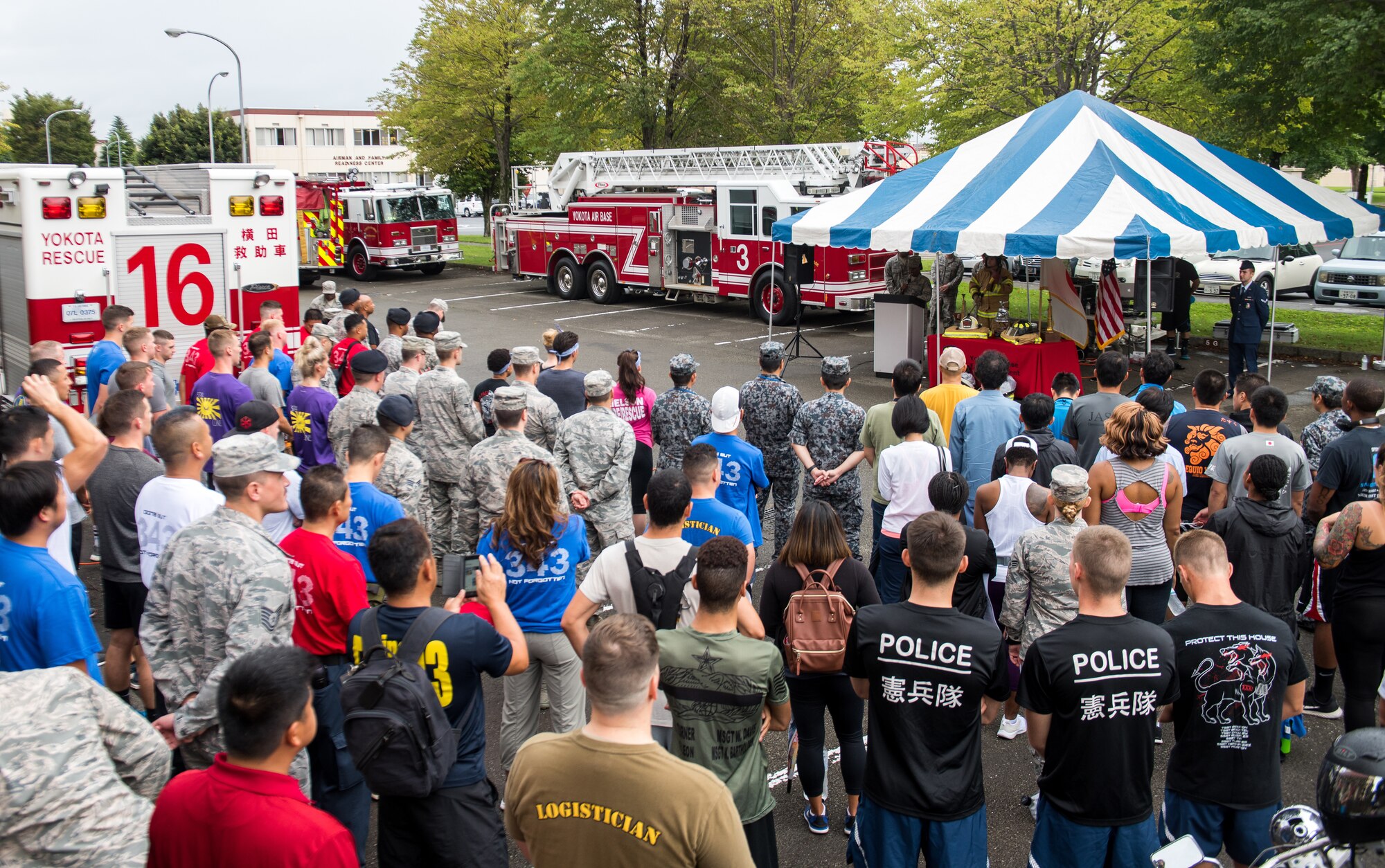 Team Yokota and local firefighters joined together to pay tribute